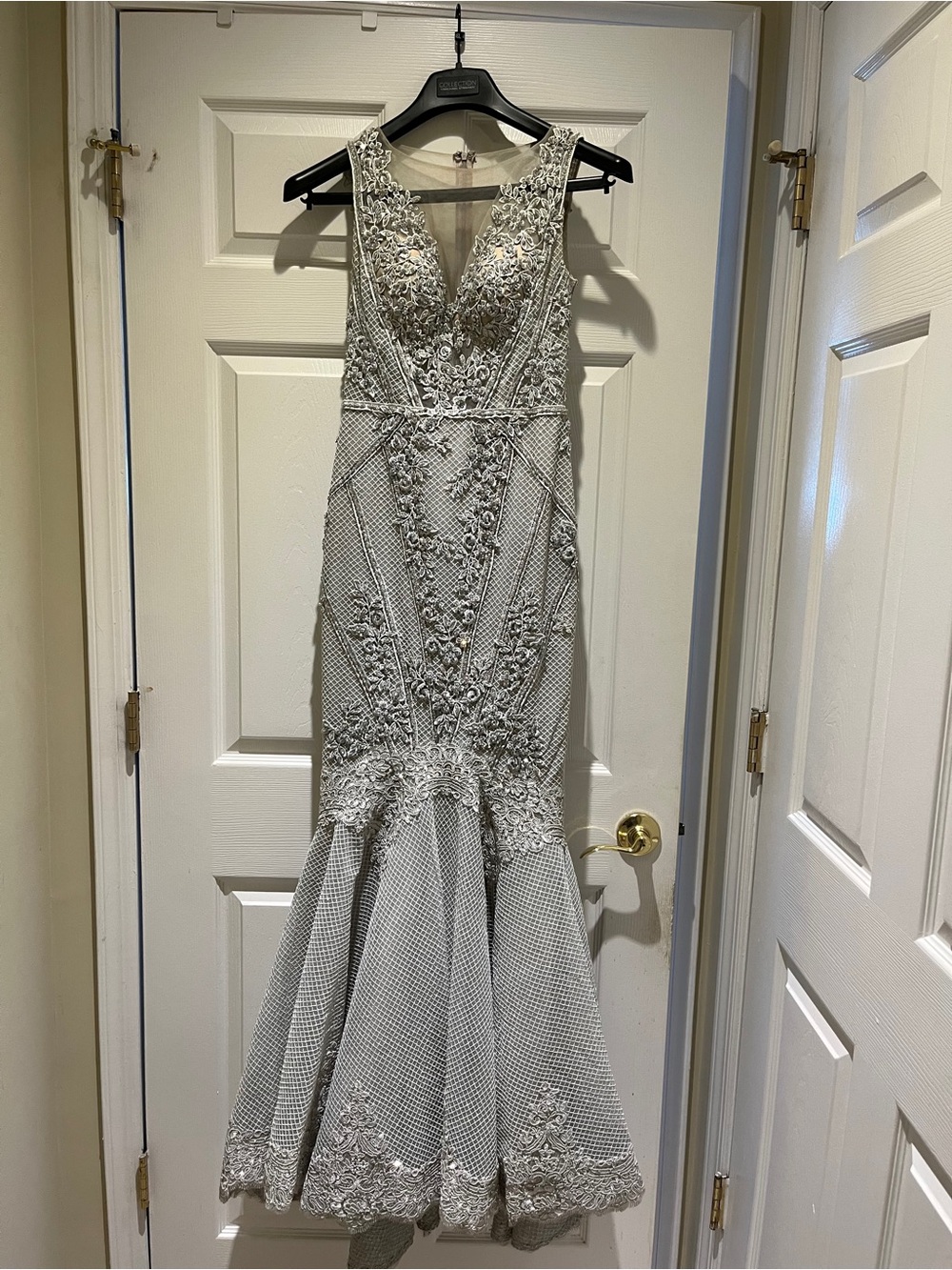 Terani Silver Mermaid Dress MOB